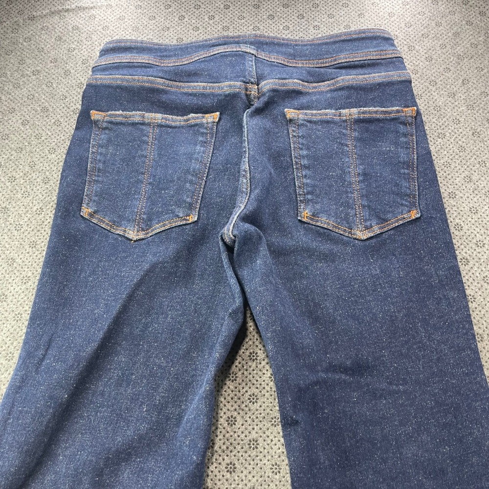 Pilcro Anthropologie Dark Wash Seam Detail Flare Jeans Size 31 Indigo Wide Leg - Picture 7 of 13